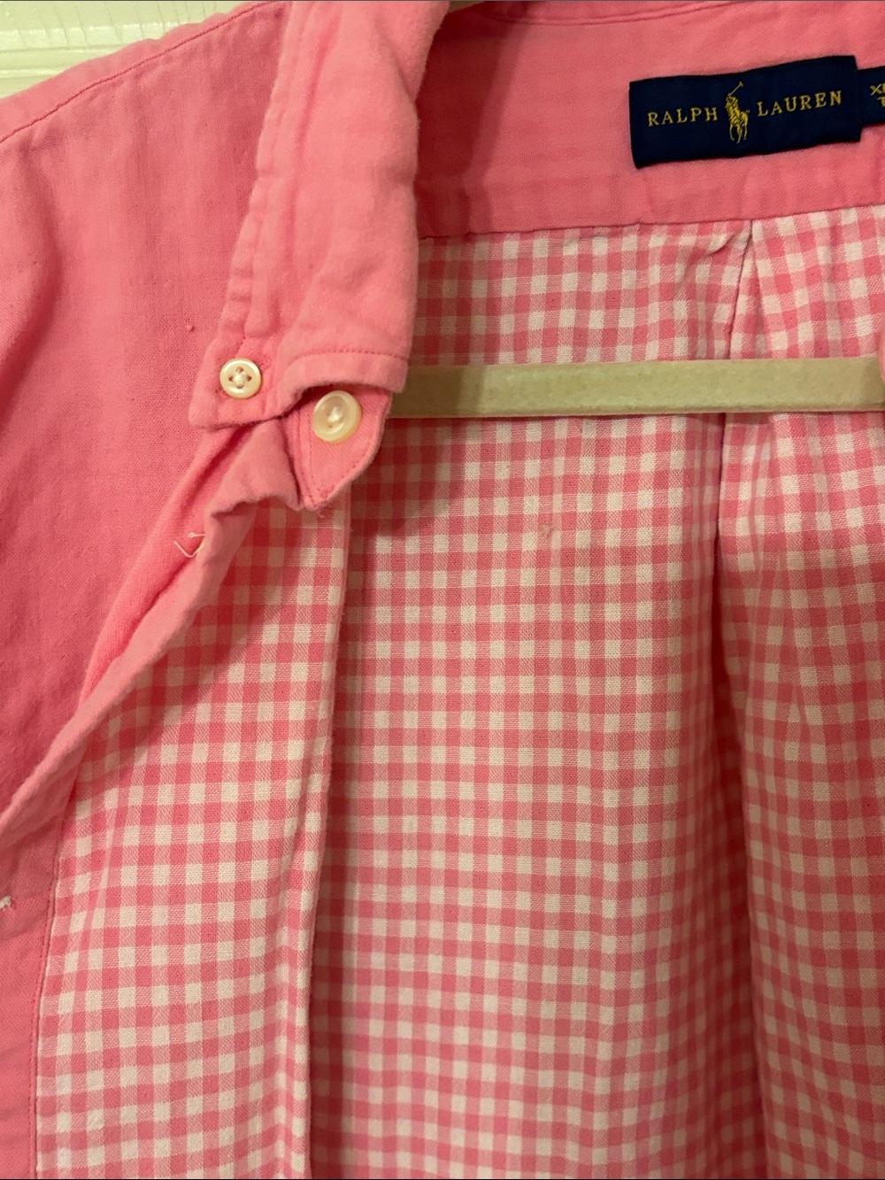 Ralph Lauren Pink Button-Down Shirt with Blue Pony Logo - Picture 4 of 6